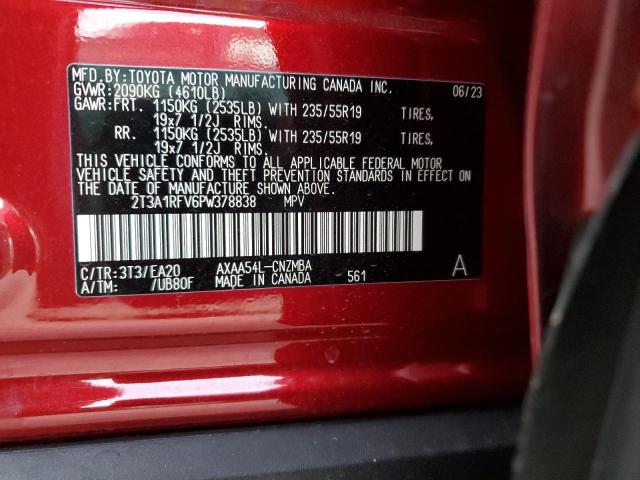 2T3A1RFV6PW378838 - 2023 TOYOTA RAV4 XLE PREMIUM RED photo 13