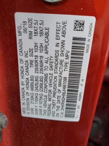 2HKRW2H56JH661098 - 2018 HONDA CR-V EX RED photo 13