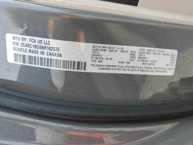 2C4RC1BG0NR162075 - 2022 CHRYSLER PACIFICA TOURING L GRAY photo 14