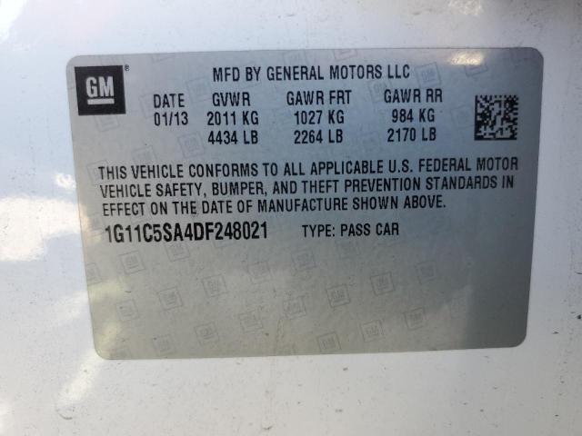 1G11C5SA4DF248021 - 2013 CHEVROLET MALIBU 1LT 白色 照片 12