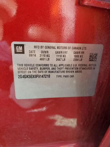 2G4GK5EX6F9147218 - 2015 BUICK REGAL 勃艮第红 照片 13