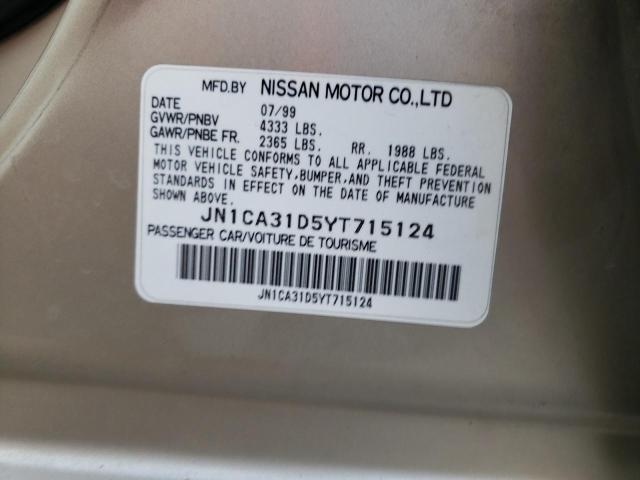 JN1CA31D5YT715124 - 2000 NISSAN MAXIMA GLE GRAY photo 13