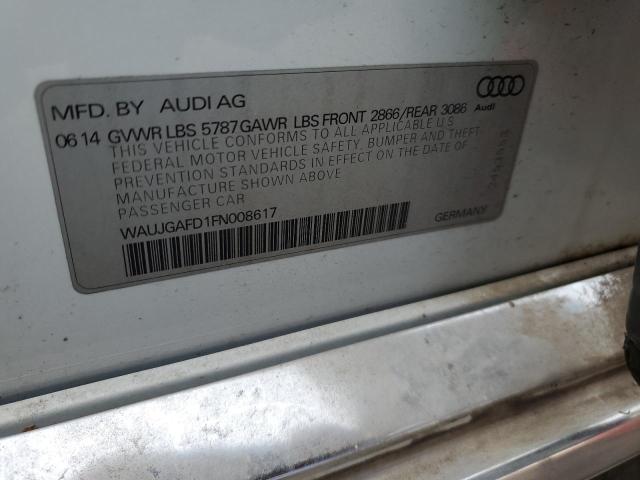 WAUJGAFD1FN008617 - 2015 AUDI A8 QUATTRO WHITE photo 13