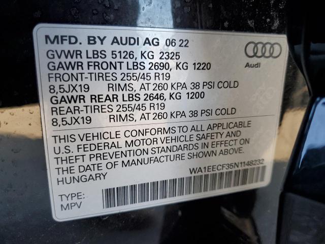 WA1EECF35N1148232 - 2022 AUDI Q3 PREMIUM PLUS S LINE 45 BLACK photo 13