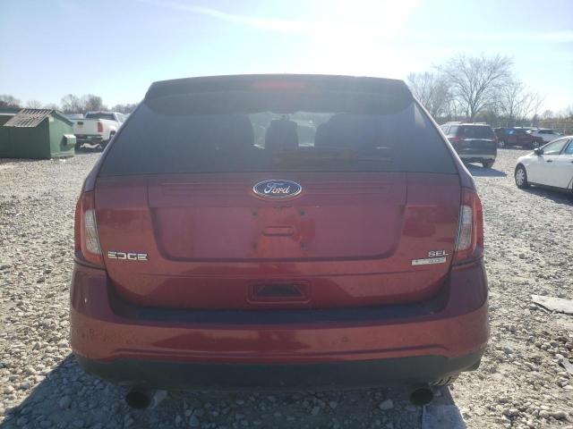 2FMDK3J92DBA00267 - 2013 FORD EDGE SEL BURGUNDY photo 6