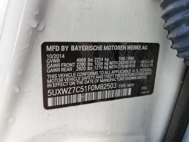 5UXWZ7C51F0M82503 - 2015 BMW X3 SDRIVE28I WHITE photo 13