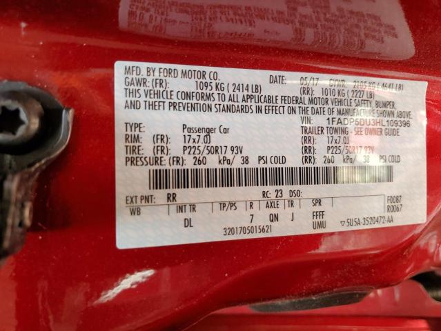 1FADP5DU3HL109396 - 2017 FORD C-MAX TITANIUM RED photo 13