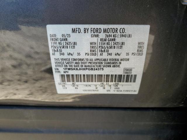 1FMSK8JHXPGB24375 - 2023 FORD EXPLORER TIMBERLINE GRAY photo 14