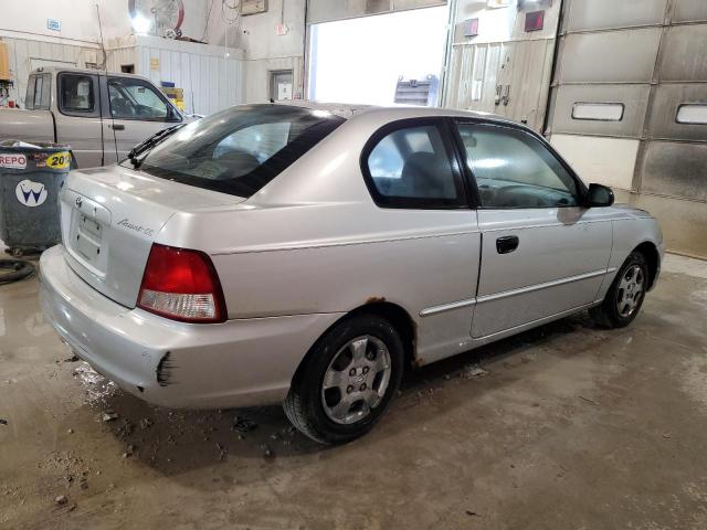 KMHCG35C21U153921 - 2001 HYUNDAI ACCENT GS GRAY photo 3