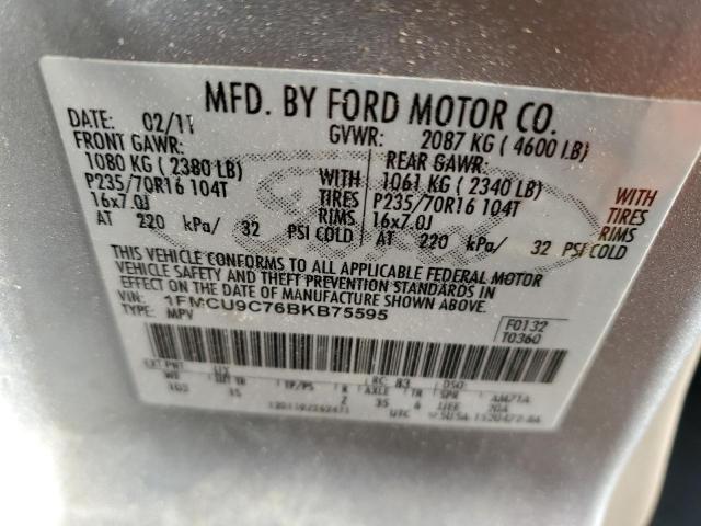 1FMCU9C76BKB75595 - 2011 FORD ESCAPE XLS SILVER photo 13