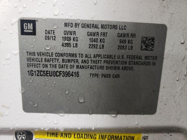 1G1ZC5EU0CF396416 - 2012 CHEVROLET MALIBU 1LT 白色 照片 13