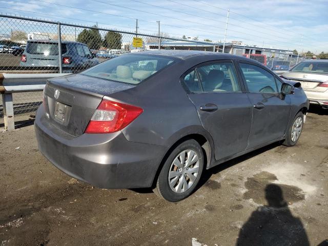 2HGFB2F58CH587763 - 2012 HONDA CIVIC LX GRAY photo 3