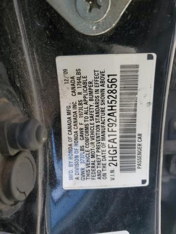 2HGFA1F92AH528561 - 2010 HONDA CIVIC EXL BLACK photo 12