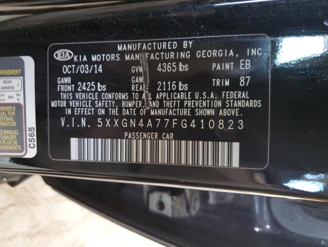 5XXGN4A77FG410823 - 2015 KIA OPTIMA EX BLACK photo 12