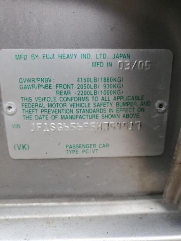 JF1SG65695H754517 - 2005 SUBARU FORESTER 2.5XS Серый фото 13