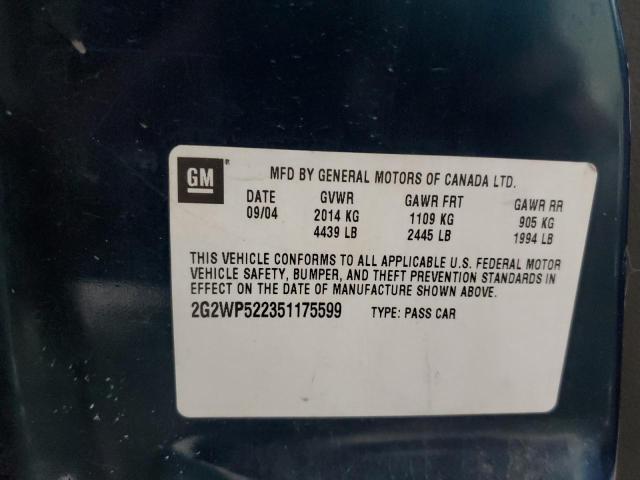 2G2WP522351175599 - 2005 PONTIAC GRAND PRIX 蓝色 照片 13