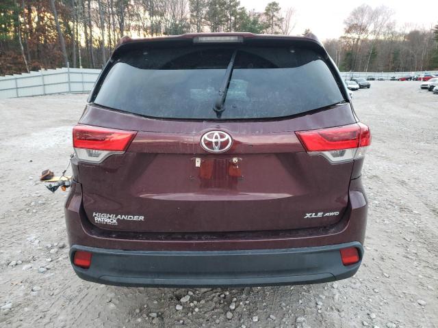 5TDJZRFH1KS739809 - 2019 TOYOTA HIGHLANDER SE BURGUNDY photo 6