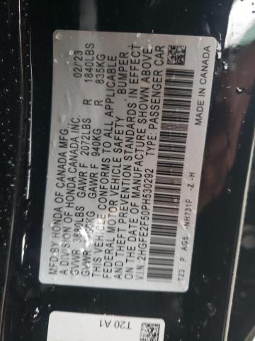 2HGFE2F50PH530292 - 2023 HONDA CIVIC SPORT 黑色 照片 12