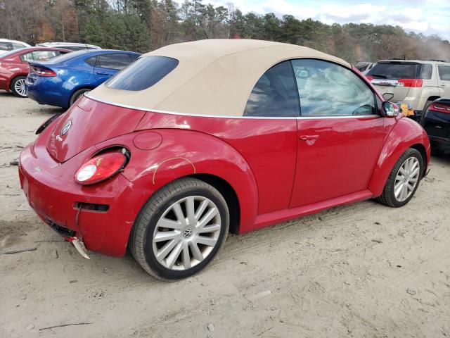 3VWRF31Y88M409168 - 2008 VOLKSWAGEN NEW BEETLE CONVERTIBLE SE RED photo 3