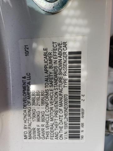 19XFL2H83NE000970 - 2022 HONDA CIVIC SPORT 白色 照片 13