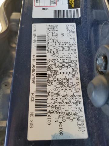 3TMJU62N06M025491 - 2006 TOYOTA TACOMA DOUBLE CAB PRERUNNER BLUE photo 13