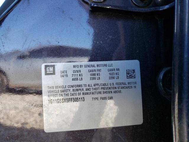 1G11G5SX5FF305113 - 2015 CHEVROLET MALIBU LTZ გრაფიტი ფოტო 12