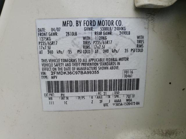 2FMDK36C97BA99355 - 2007 FORD EDGE SE CREAM photo 13