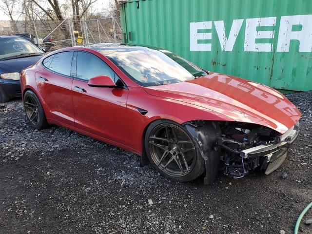 5YJSA1E51MF452403 - 2021 TESLA MODEL S წითელი ფოტო 4