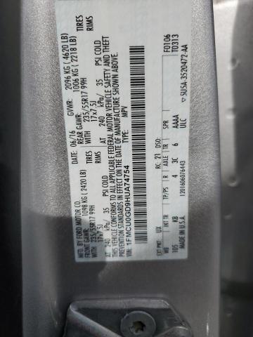 1FMCU0GD9HUA74754 - 2017 FORD ESCAPE SE SILVER photo 12