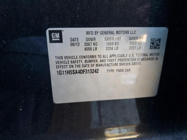 1G11H5SA4DF313242 - 2013 CHEVROLET MALIBU LTZ შავი ფოტო 12