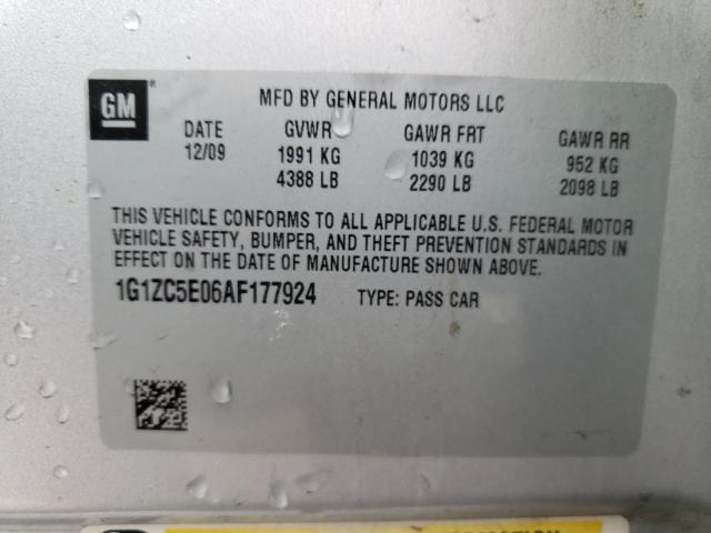 1G1ZC5E06AF177924 - 2010 CHEVROLET MALIBU 1LT Gümüş foto 12