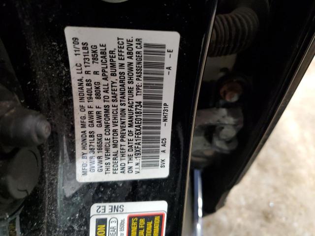 19XFA1F6XAE018734 - 2010 HONDA CIVIC LX-S أسود صورة 12