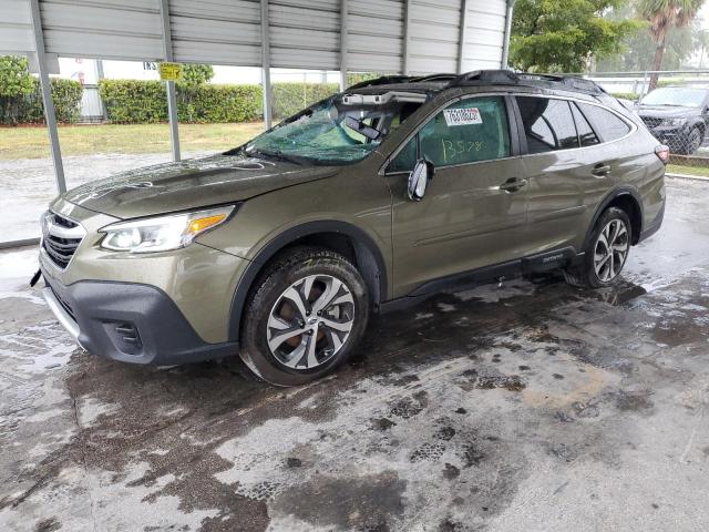 4S4BTANC7N3246635 - 2022 SUBARU OUTBACK LIMITED GREEN photo 1