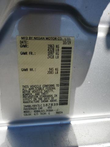 1N4BL4BV3LC187839 - 2020 NISSAN ALTIMA S SILVER photo 13