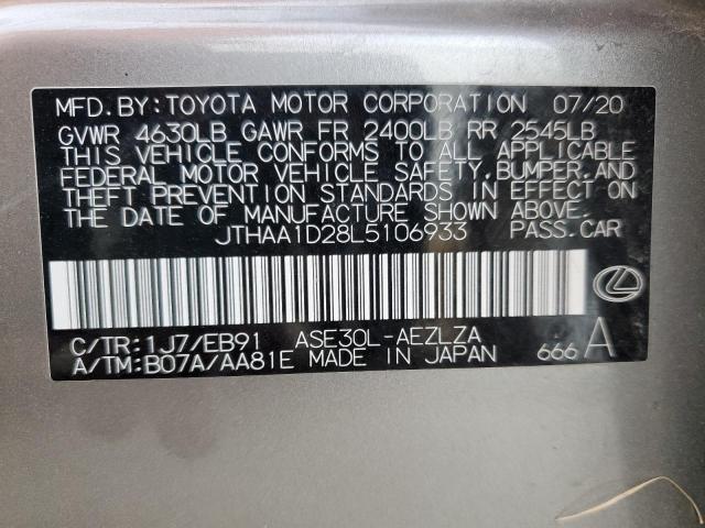 JTHAA1D28L5106933 - 2020 LEXUS IS 300 GRAY photo 13