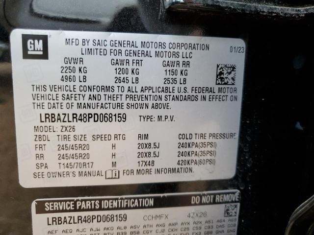 LRBAZLR48PD068159 - 2023 BUICK ENVISION PREFERRED BLACK photo 12