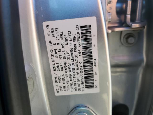 JHMCP26329C014322 - 2009 HONDA ACCORD LX SILVER photo 12