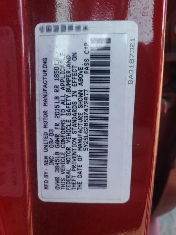 5Y2SL62853Z472877 - 2003 PONTIAC VIBE RED photo 13