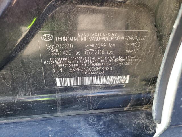 5NPEC4AC0BH148281 - 2011 HYUNDAI SONATA SE BLACK photo 12