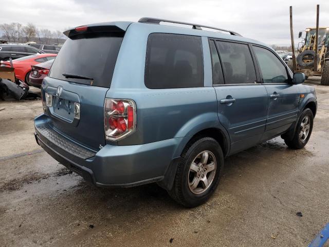 5FNYF28657B036218 - 2007 HONDA PILOT EXL BLUE photo 3