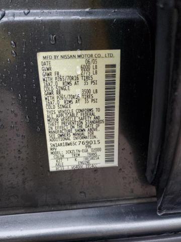 5N1AR18W65C769015 - 2005 NISSAN PATHFINDER LE GRAY photo 13