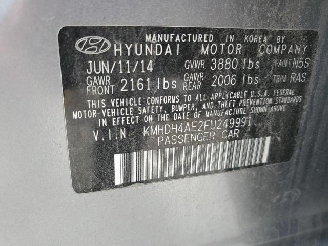 KMHDH4AE2FU249991 - 2015 HYUNDAI ELANTRA SE SILVER photo 13