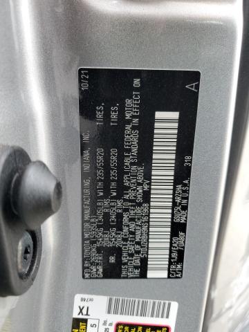 5TDJZRBH9NS161968 - 2022 TOYOTA HIGHLANDER XSE SILVER photo 13