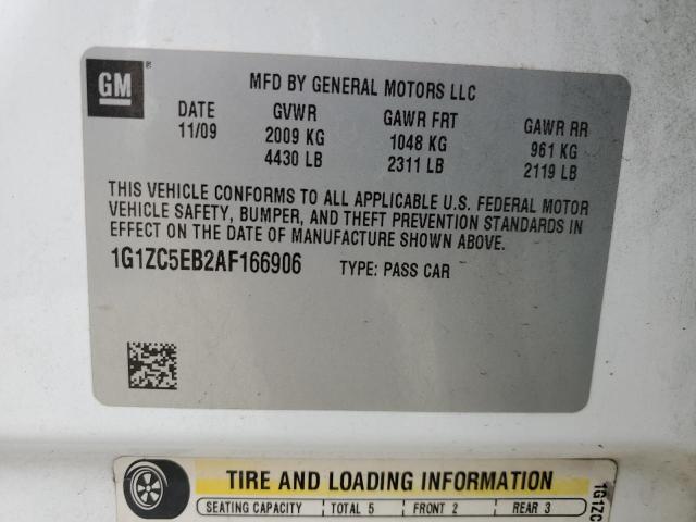 1G1ZC5EB2AF166906 - 2010 CHEVROLET MALIBU 1LT 白色 照片 12