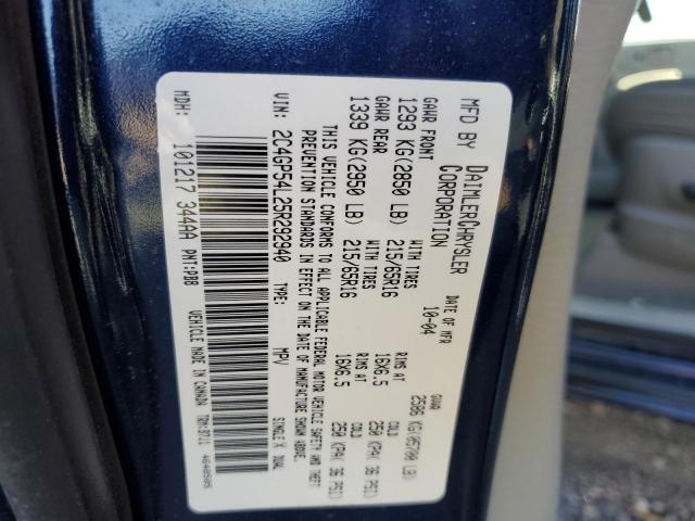 2C4GP54L25R292940 - 2005 CHRYSLER TOWN & COU TOURING BLACK photo 13