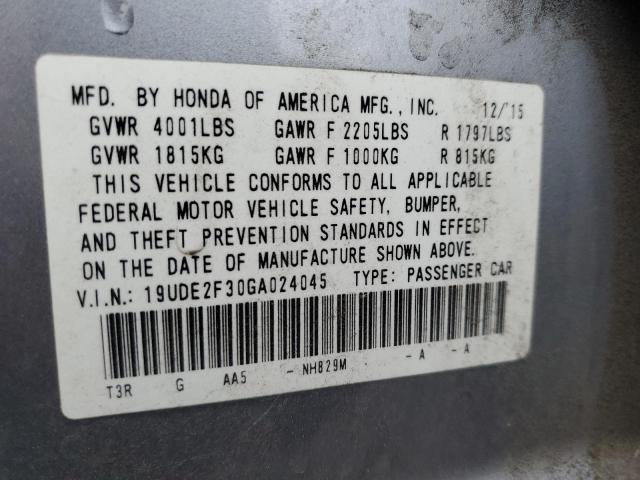 19UDE2F30GA024045 - 2016 ACURA ILX BASE WATCH PLUS SILVER photo 13