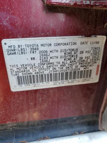 JT3HP10V2X7123224 - 1999 TOYOTA RAV4 RED photo 14