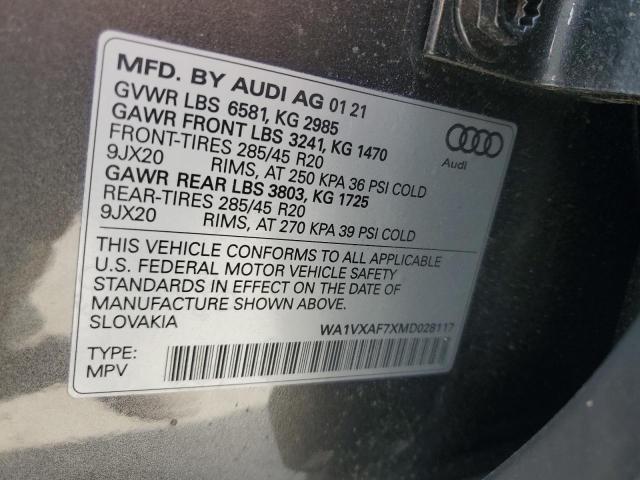 WA1VXAF7XMD028117 - 2021 AUDI Q7 PRESTIGE 银色 照片 14