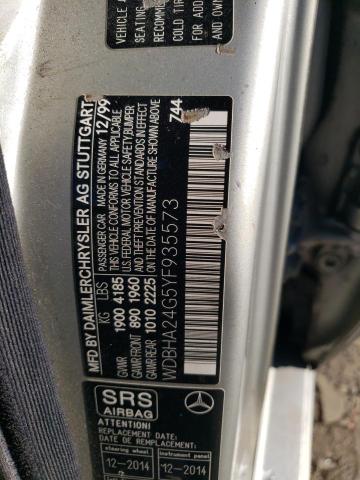 WDBHA24G5YF935573 - 2000 MERCEDES-BENZ C 230 SILVER photo 12