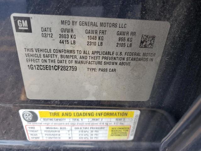 1G1ZC5E01CF282759 - 2012 CHEVROLET MALIBU 1LT 石墨色 照片 12